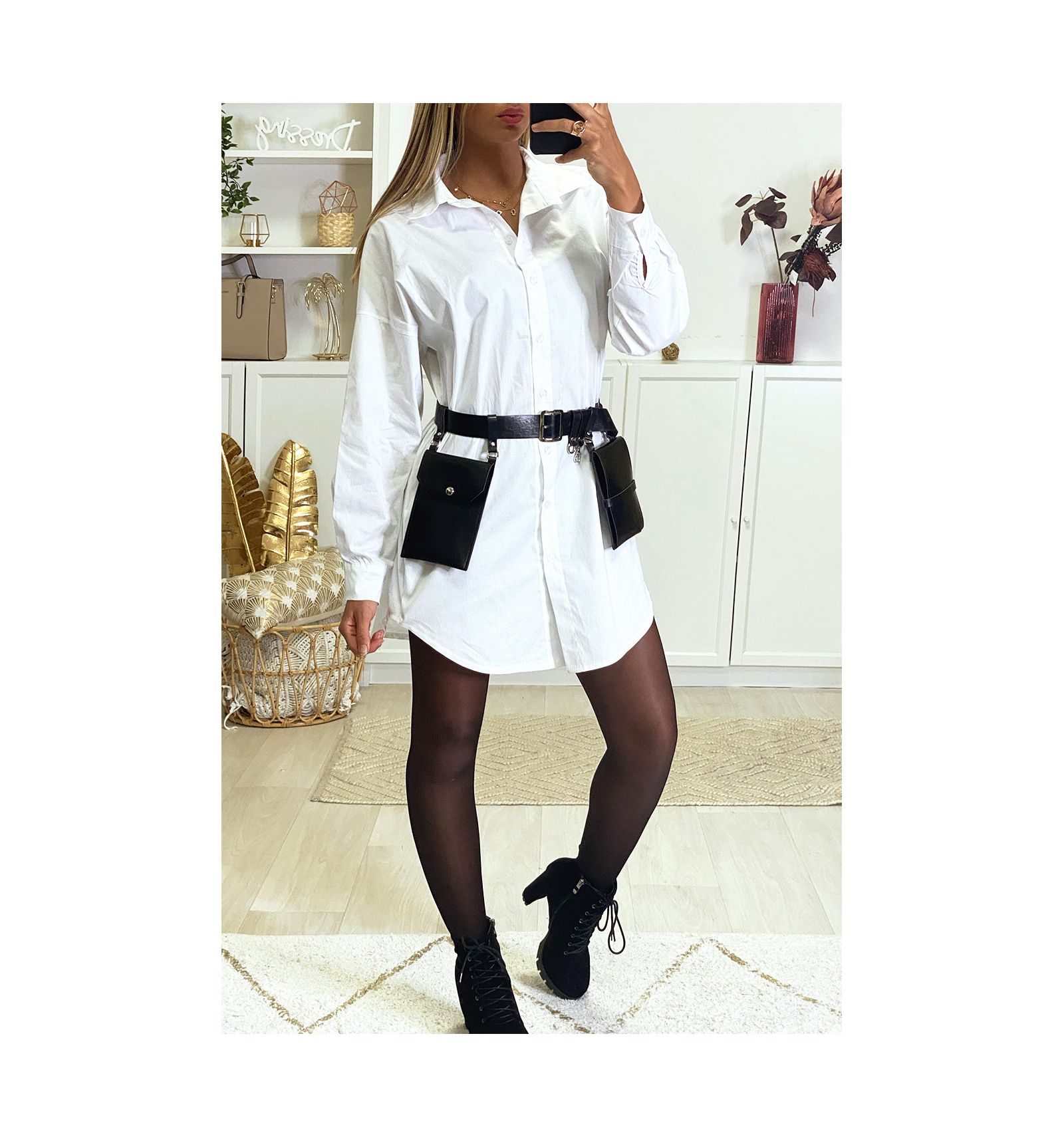 oversized dress with belt