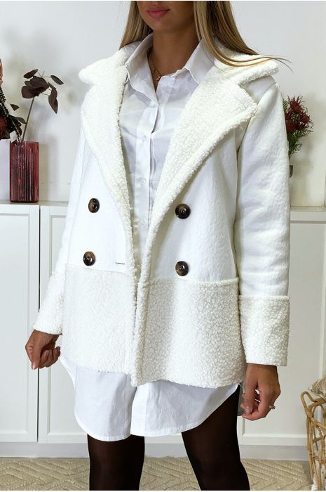 manteau blanc femme