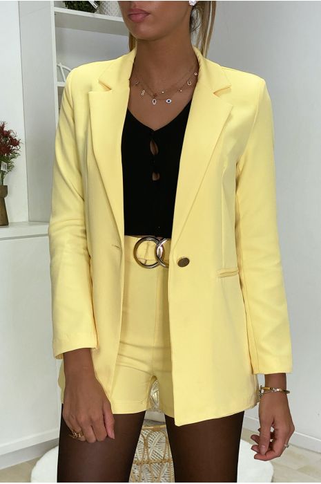 yellow short blazer