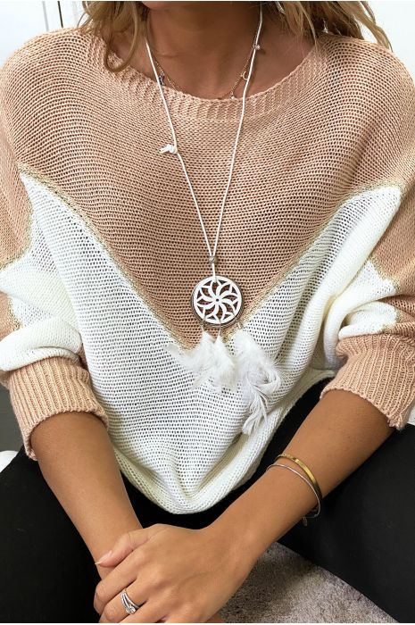 pink and gold sweater