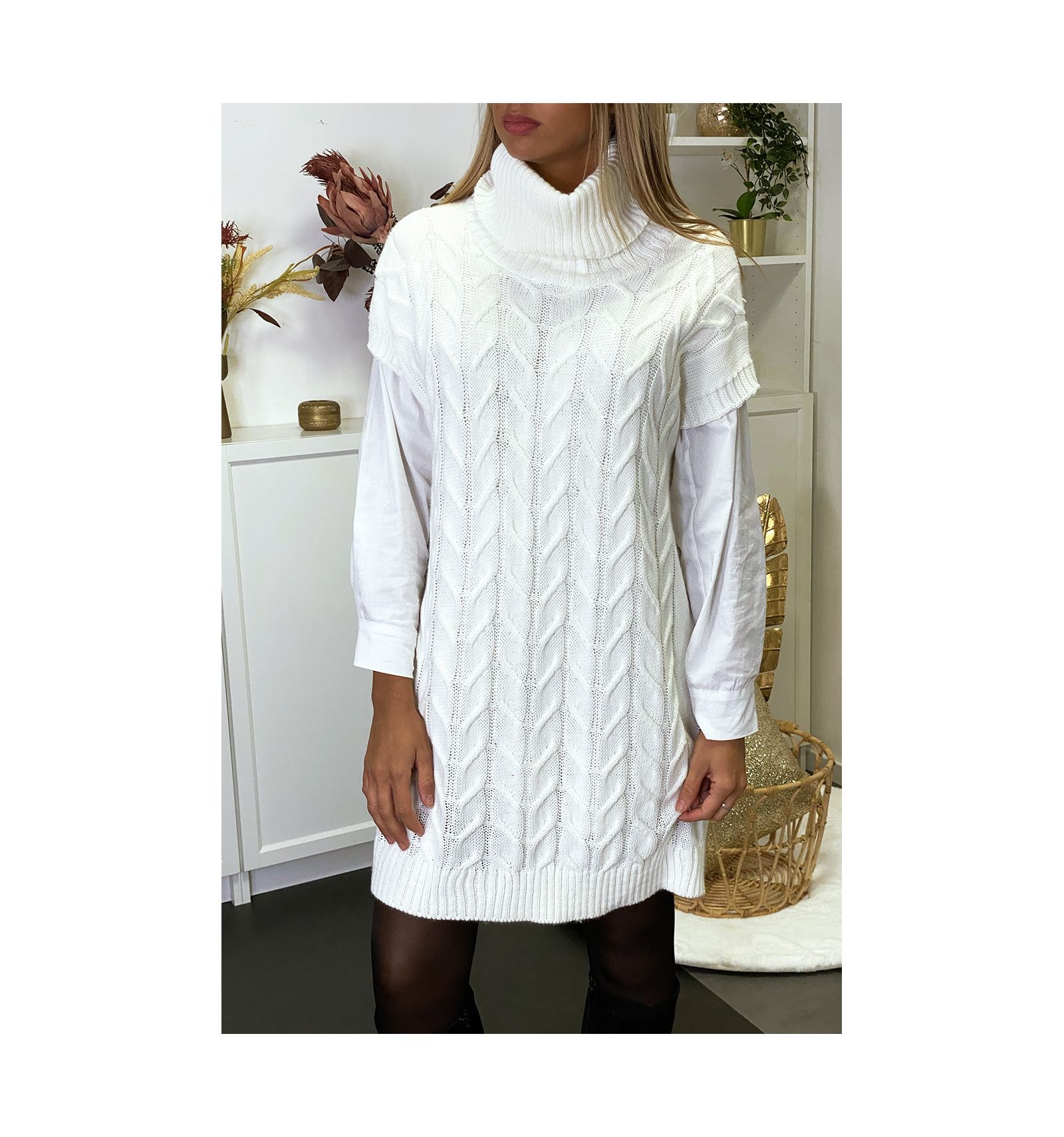 robe blanche sans manche