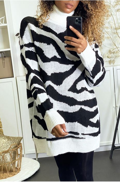 white sweater dress turtleneck