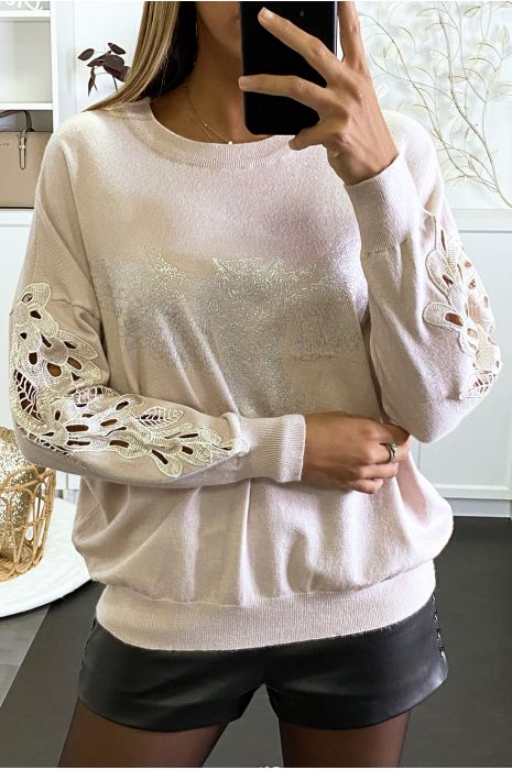 pink and gold sweater