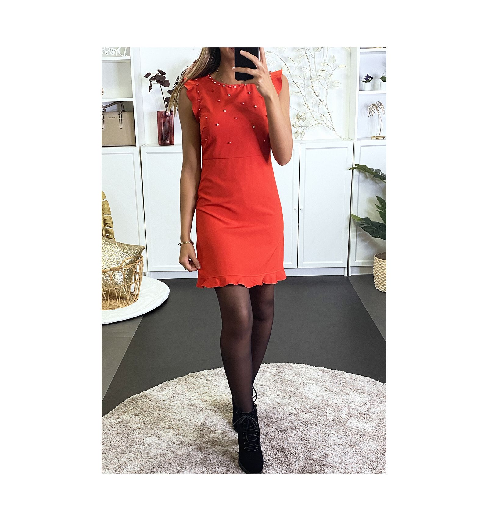 robe rouge avec collant