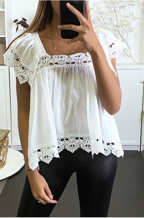 crochet white blouse