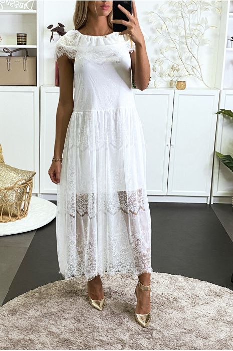 robe blanche en dentelle pas cher