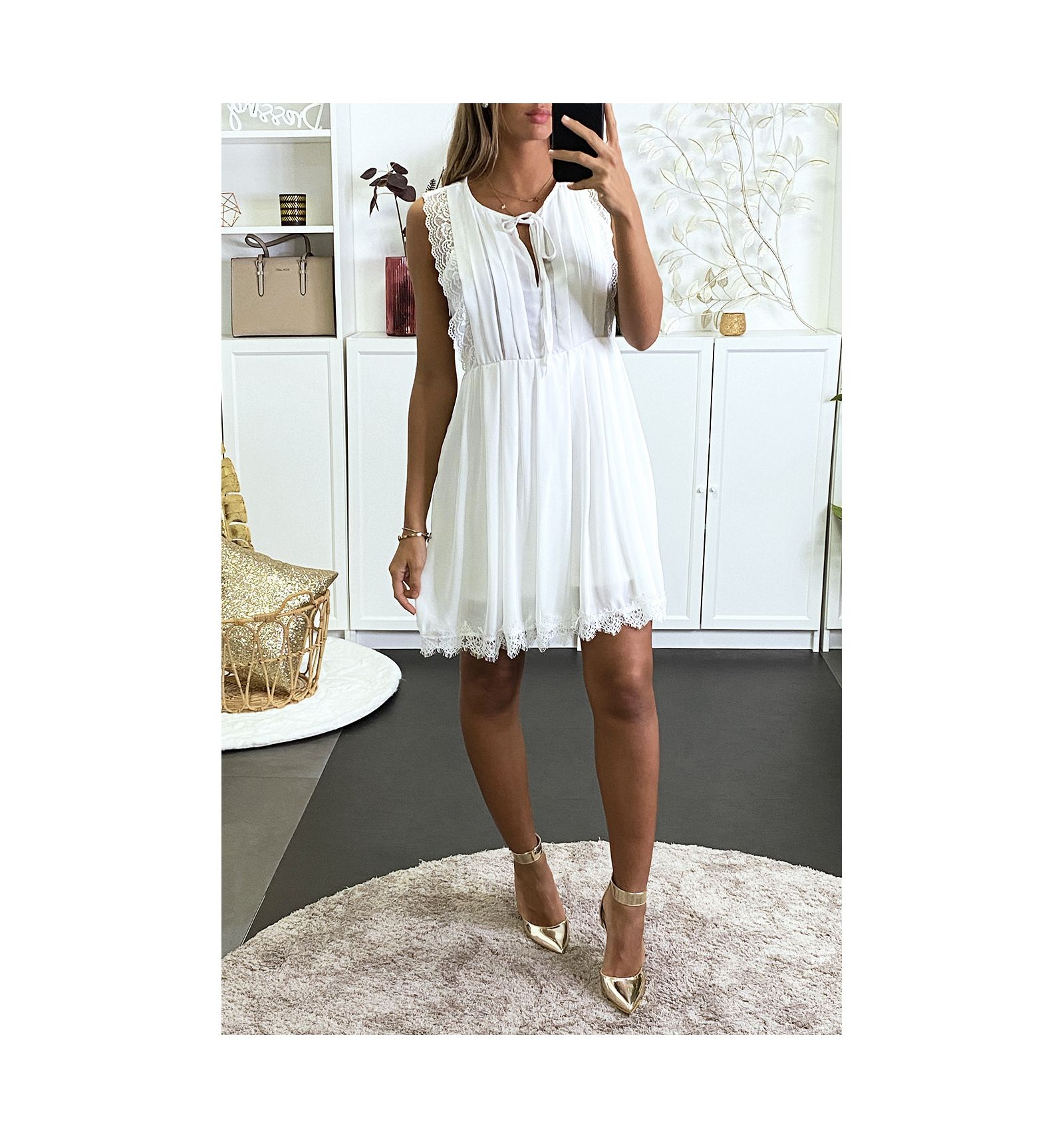 robe plissée blanche