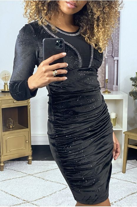 long black velvet dress long sleeve