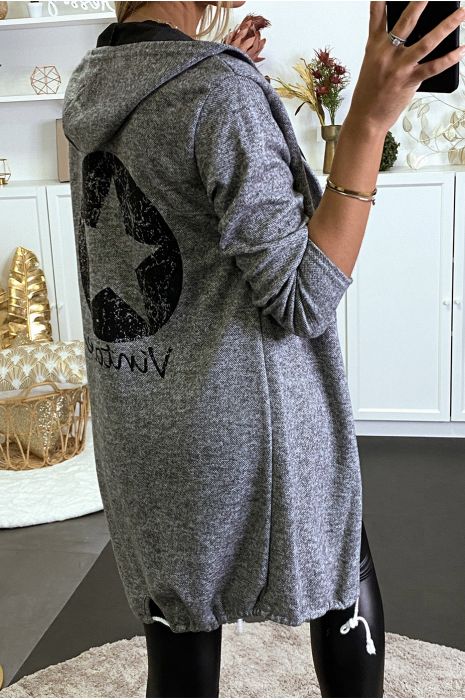 burgundy hooded cardigan