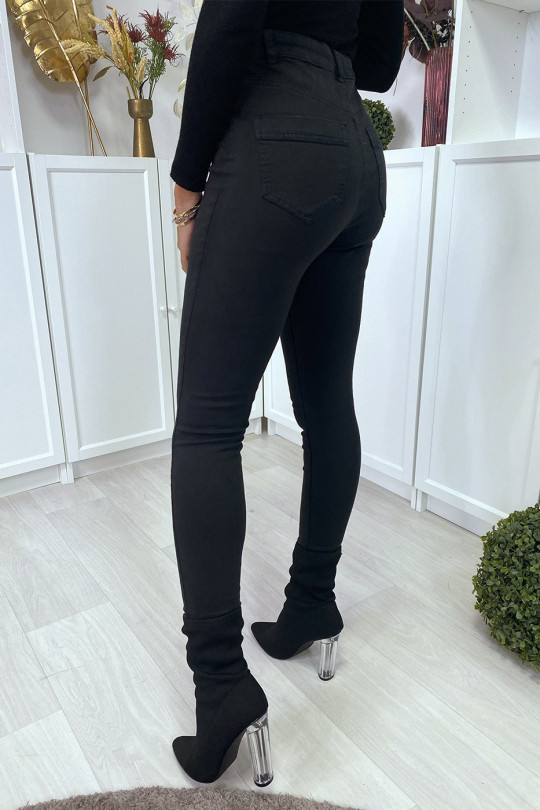 Jean slim noir taille haute à poches arrières Jean slim noir taille haute à poches arrières