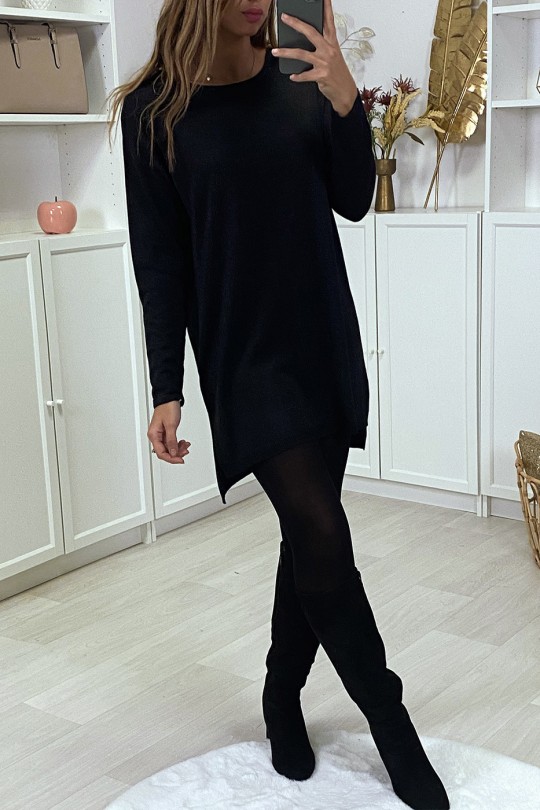 Robe pull scintillante noir avec filet au dos Robe pull scintillante noir avec filet au dos