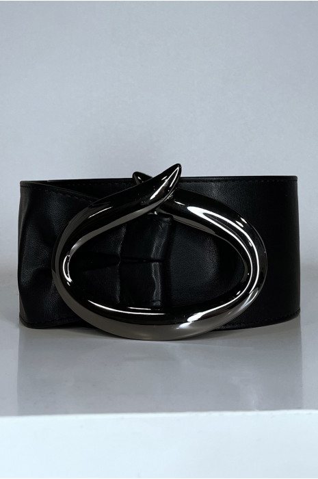 Ceinture noire grosse boucle Clearance