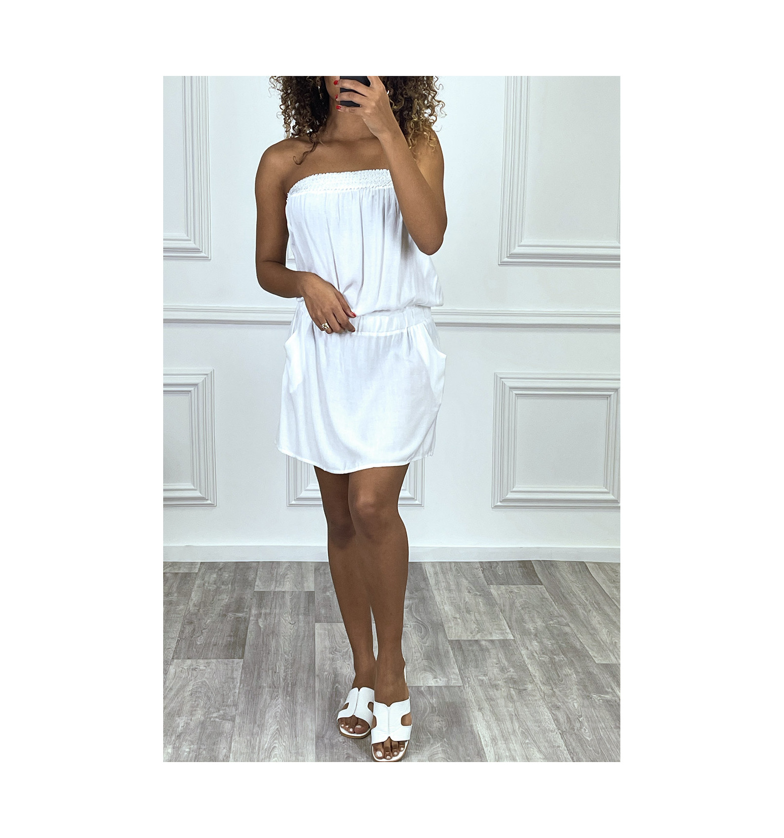 robe blanche bustier