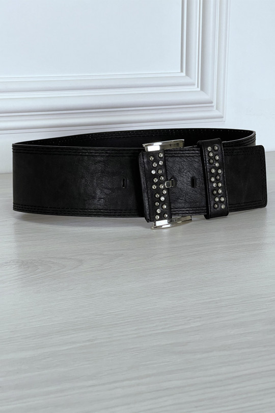 Ceinture noire large serti de strass Ceinture noire large serti de strass