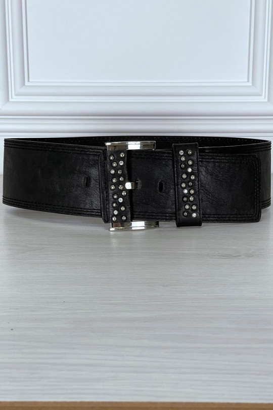 Ceinture noire large serti de strass Ceinture noire large serti de strass