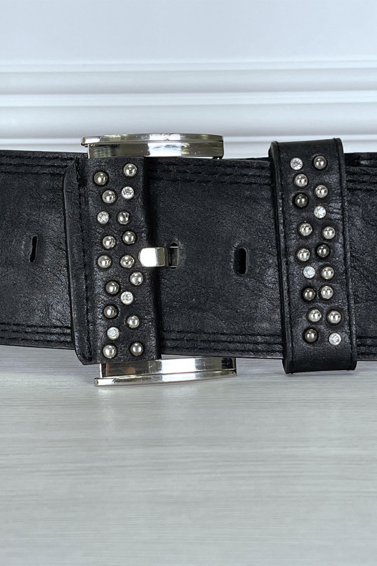 Ceinture noire large serti de strass Ceinture noire large serti de strass