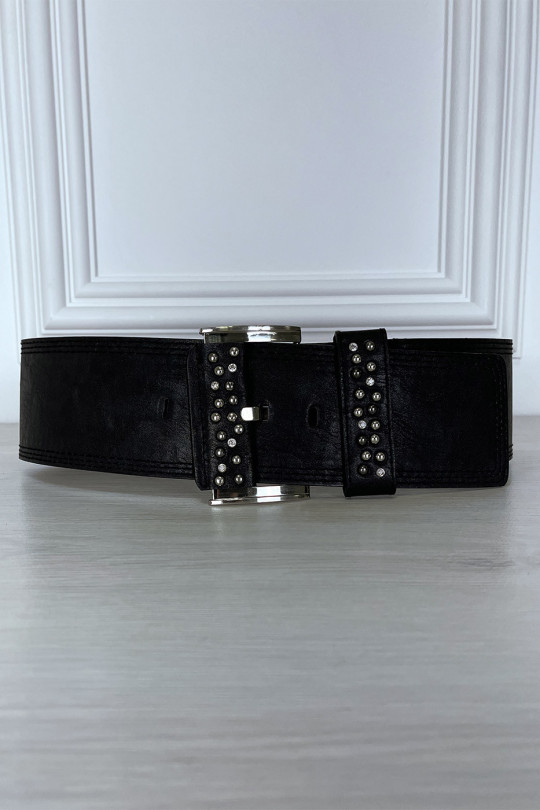 Ceinture noire large serti de strass Ceinture noire large serti de strass