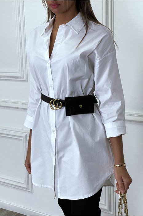 Longue chemise blanche oversize femme Clearance