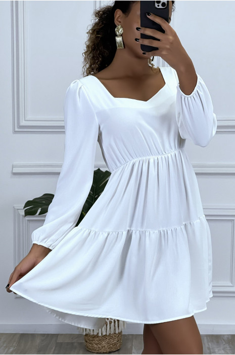 Robe blanche froncée Clearance