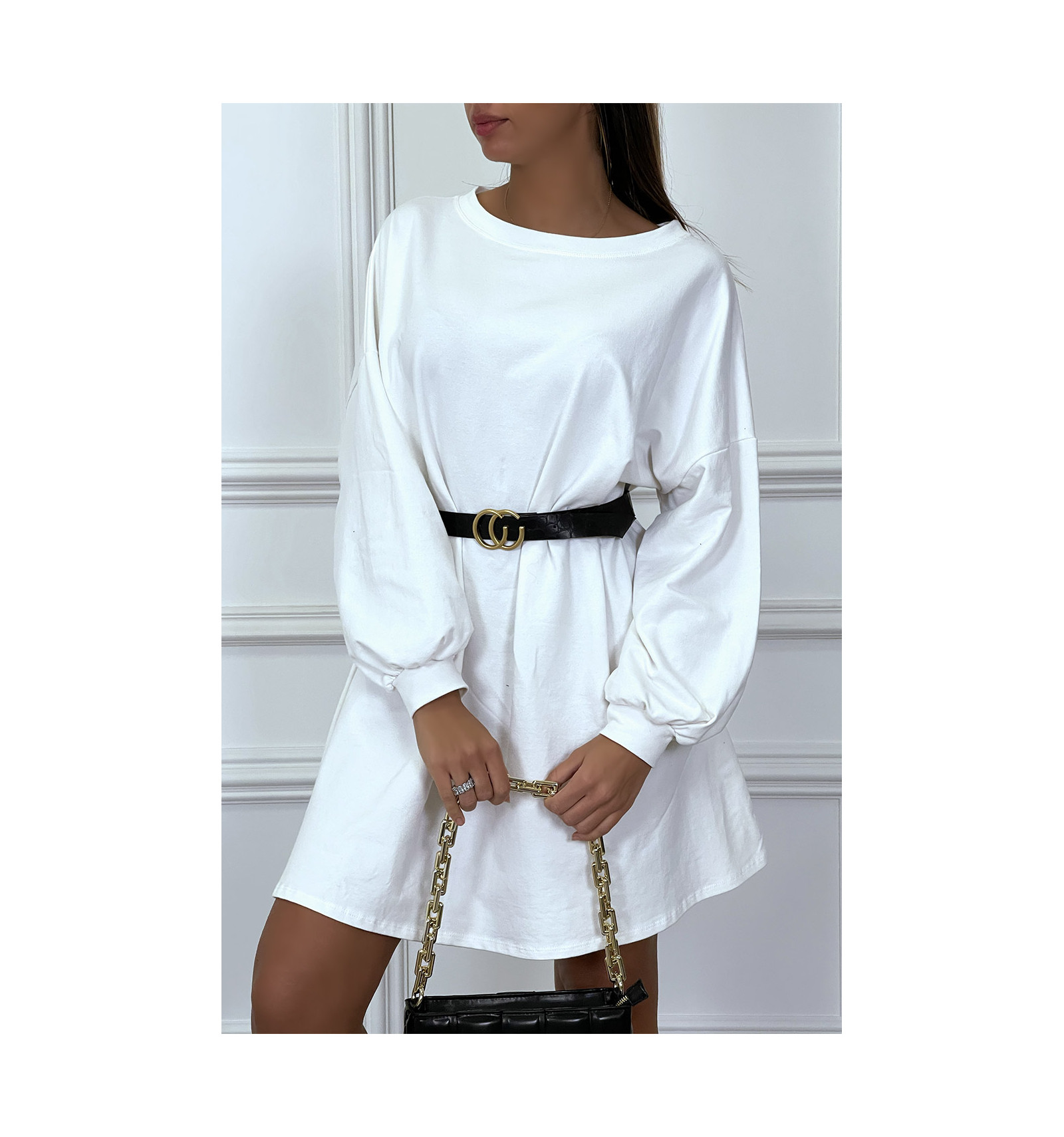 oversized dress with belt