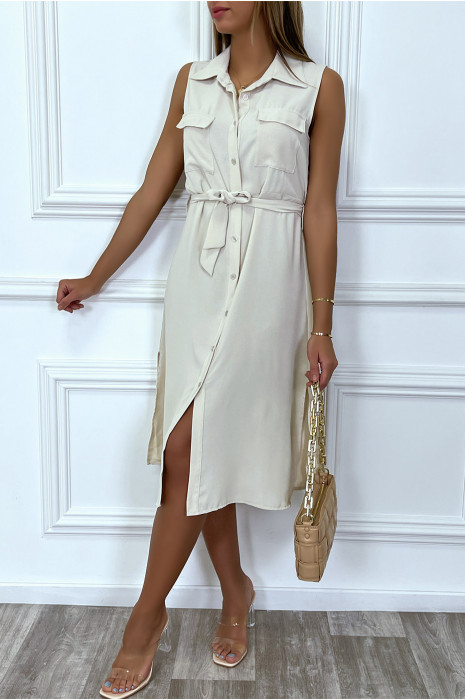 robe chemise sans manche