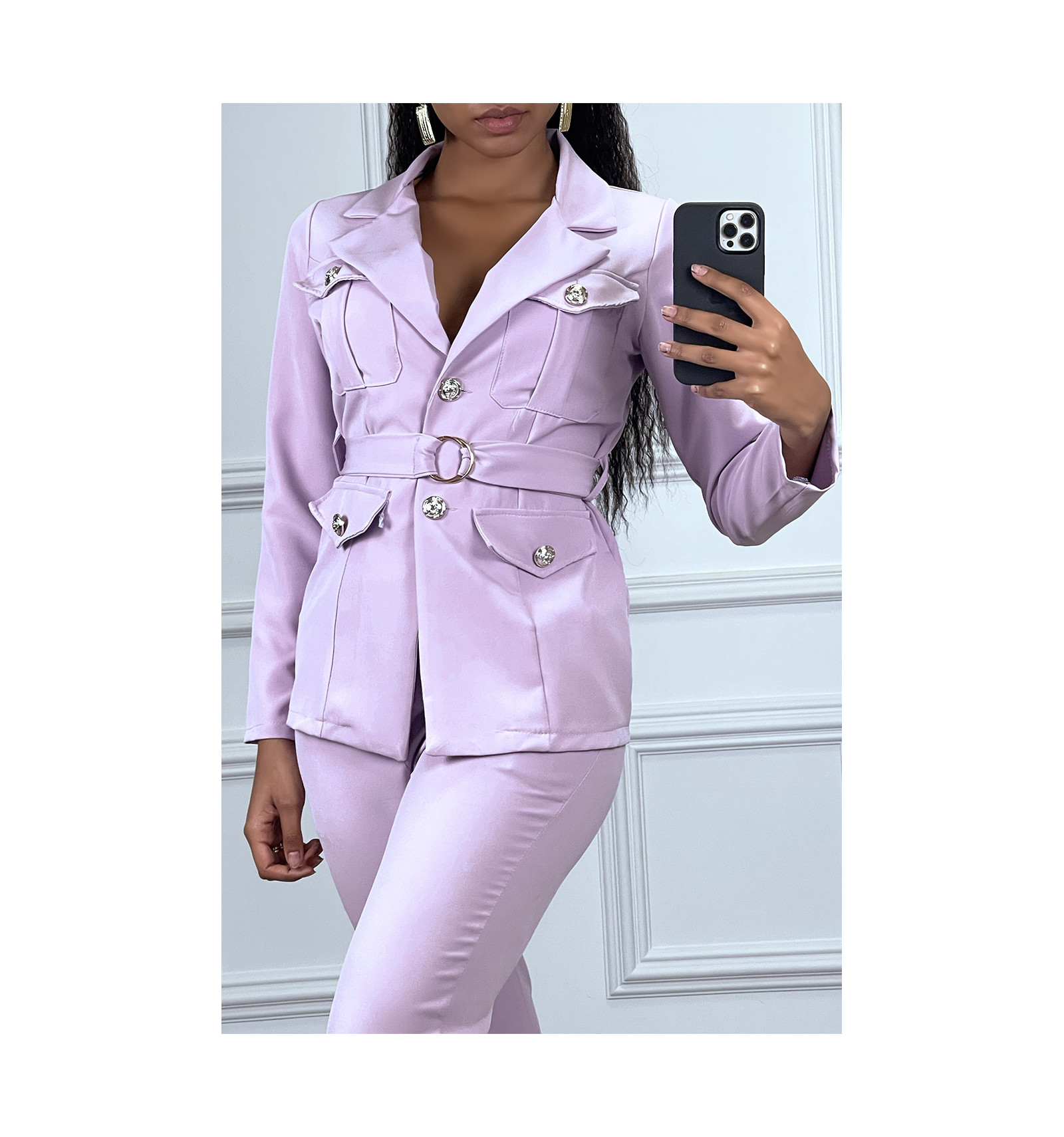 ensemble tailleur violet