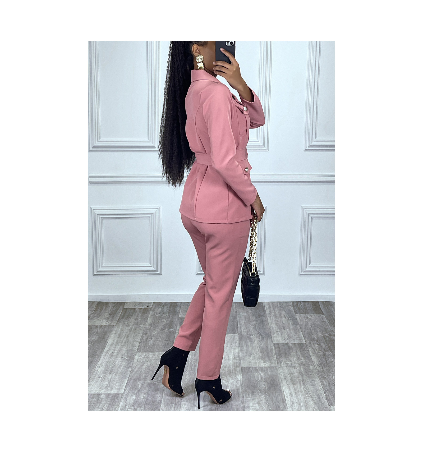 ensemble tailleur rose