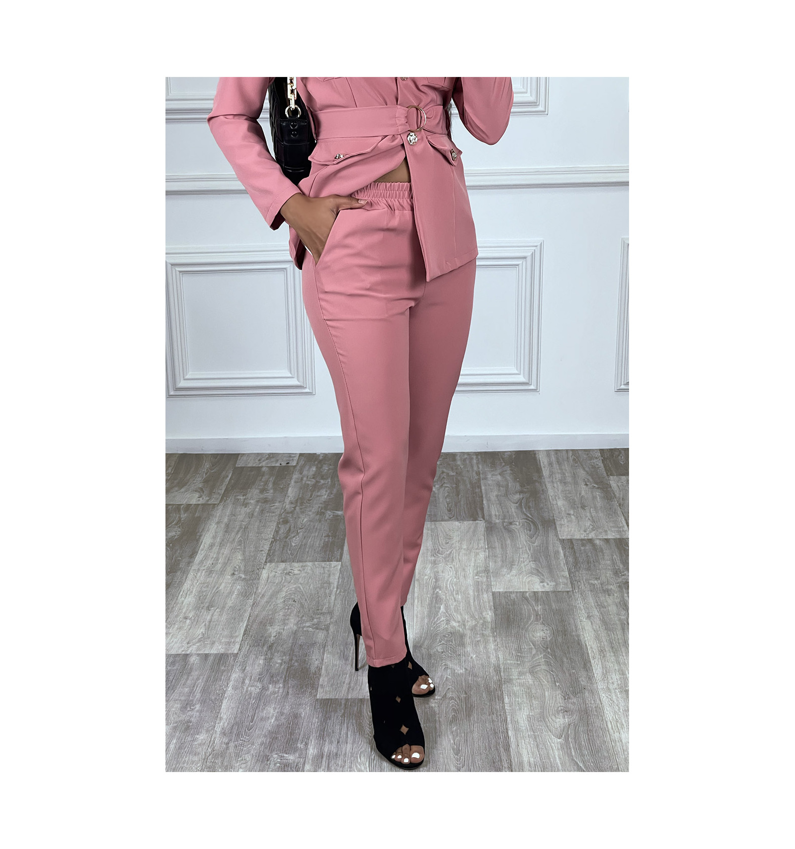 ensemble tailleur rose