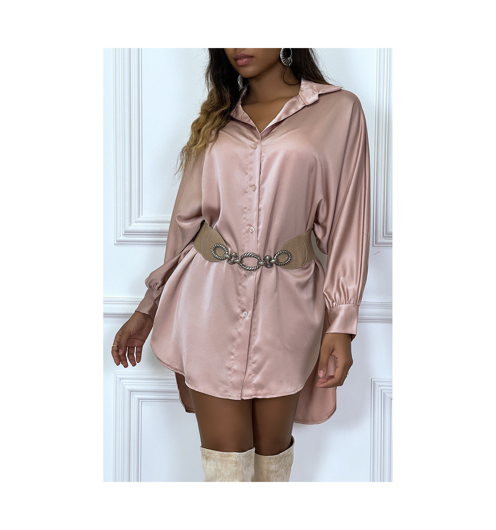 Chemise Fluide SatinÃ©e Jacqueline Riu Nouvelle Collection 2021