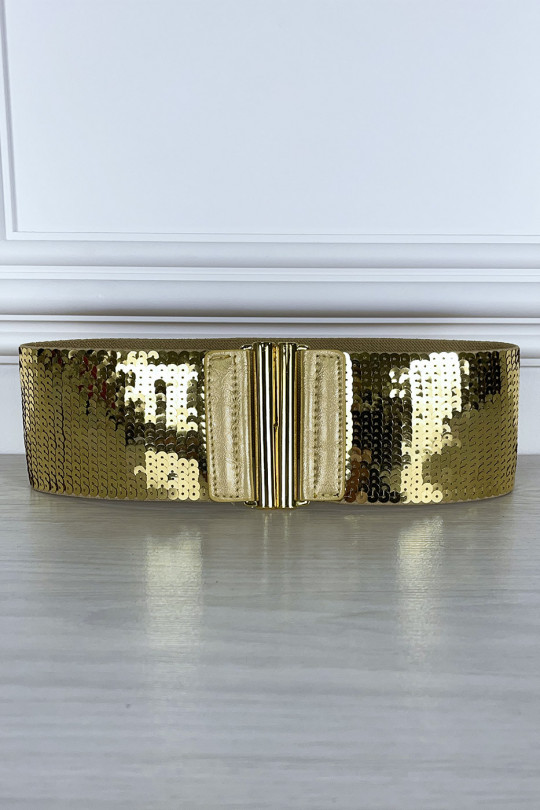 Ceinture élastique dorée à sequins Ceinture élastique dorée à sequins
