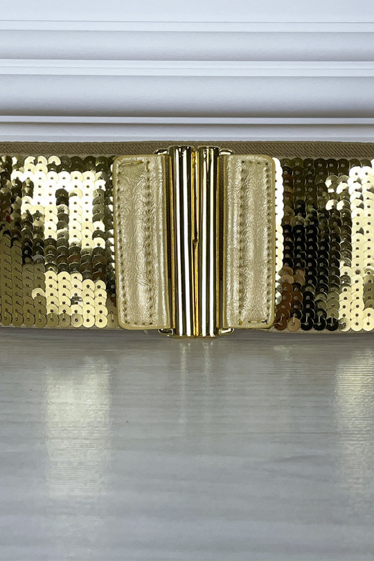 Ceinture élastique dorée à sequins Ceinture élastique dorée à sequins