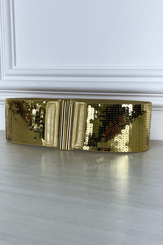 Ceinture élastique dorée à sequins Ceinture élastique dorée à sequins