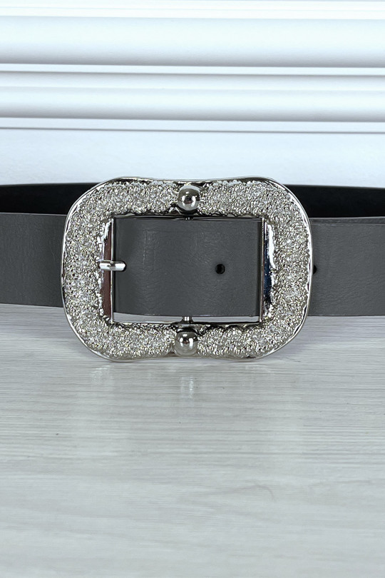 Ceinture grise tendance avec boucle en argent Ceinture grise tendance avec boucle en argent