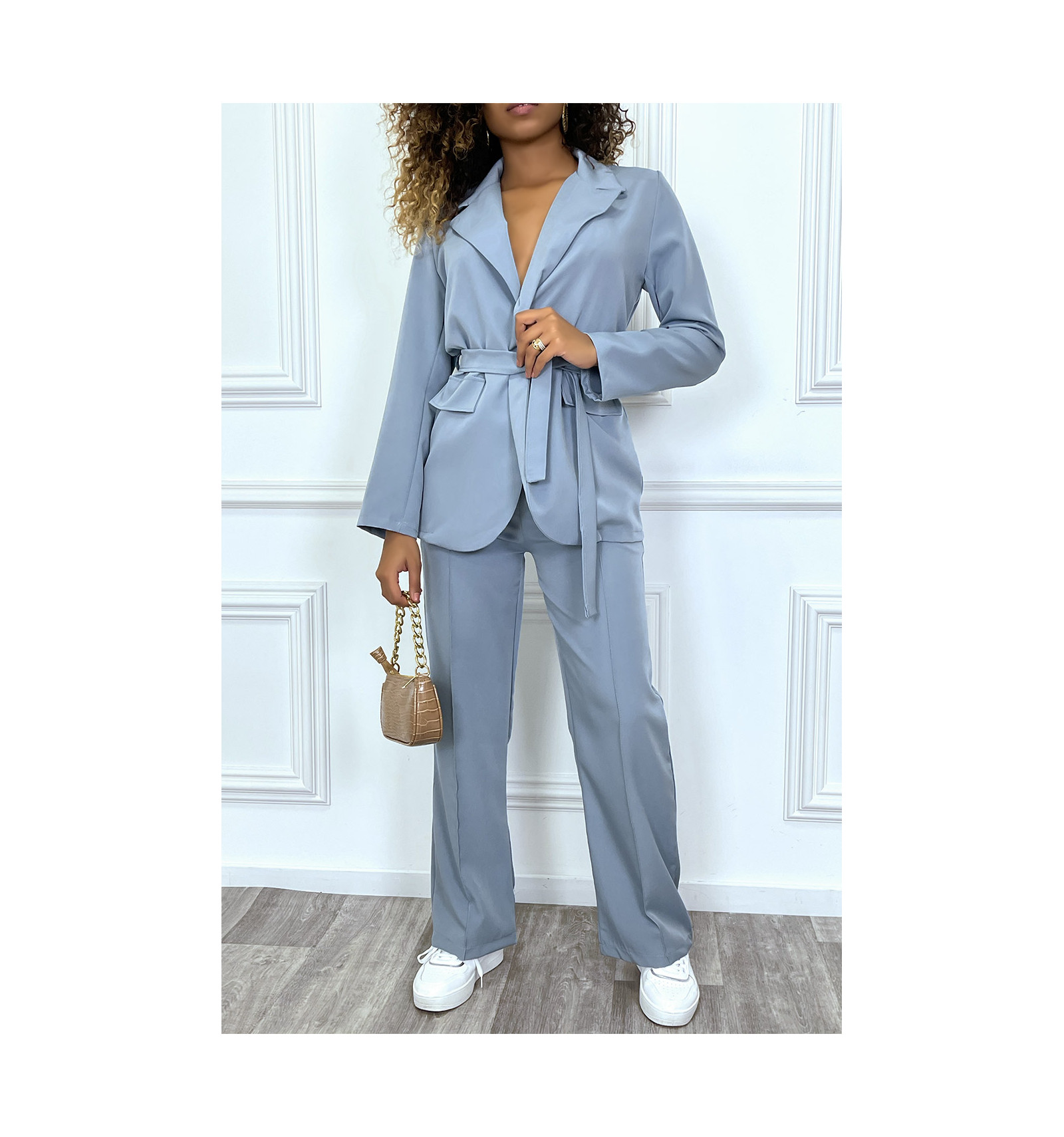 ensemble tailleur bleu
