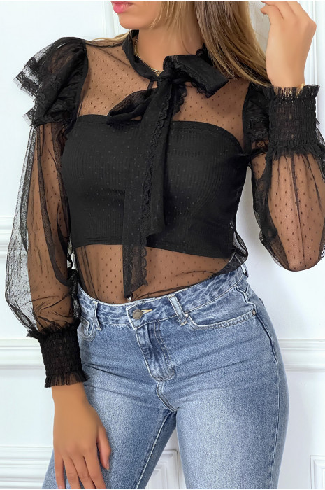 black transparent blouse