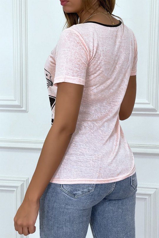 Tee shirt blanc imprimé avec fermeture eclair Tee shirt blanc imprimé avec fermeture eclair
