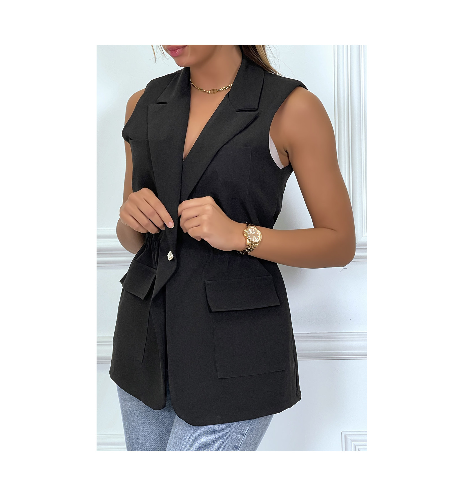 Veste saharienne femme sans manche Clearance