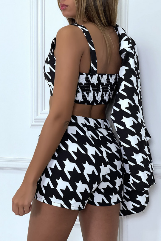 Ensemble tailleur 3 pièces motif pied de poule Ensemble tailleur 3 pièces motif pied de poule