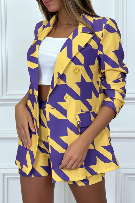 Ensemble tailleur 3 pièces motif pied de poule Ensemble tailleur 3 pièces motif pied de poule