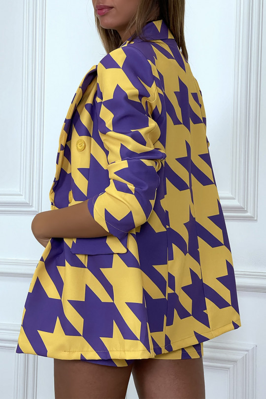Ensemble tailleur 3 pièces motif pied de poule Ensemble tailleur 3 pièces motif pied de poule