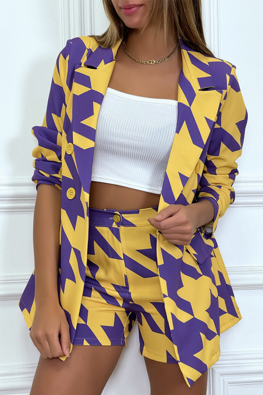 Ensemble tailleur 3 pièces motif pied de poule Ensemble tailleur 3 pièces motif pied de poule