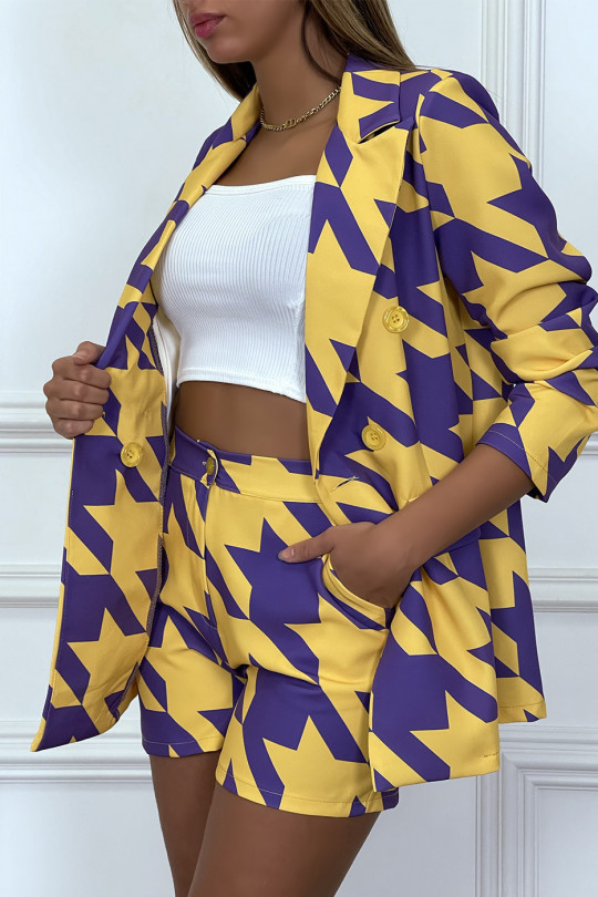 Ensemble tailleur 3 pièces motif pied de poule Ensemble tailleur 3 pièces motif pied de poule