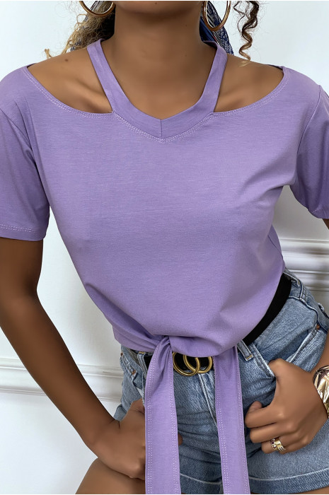 lila t shirt dames
