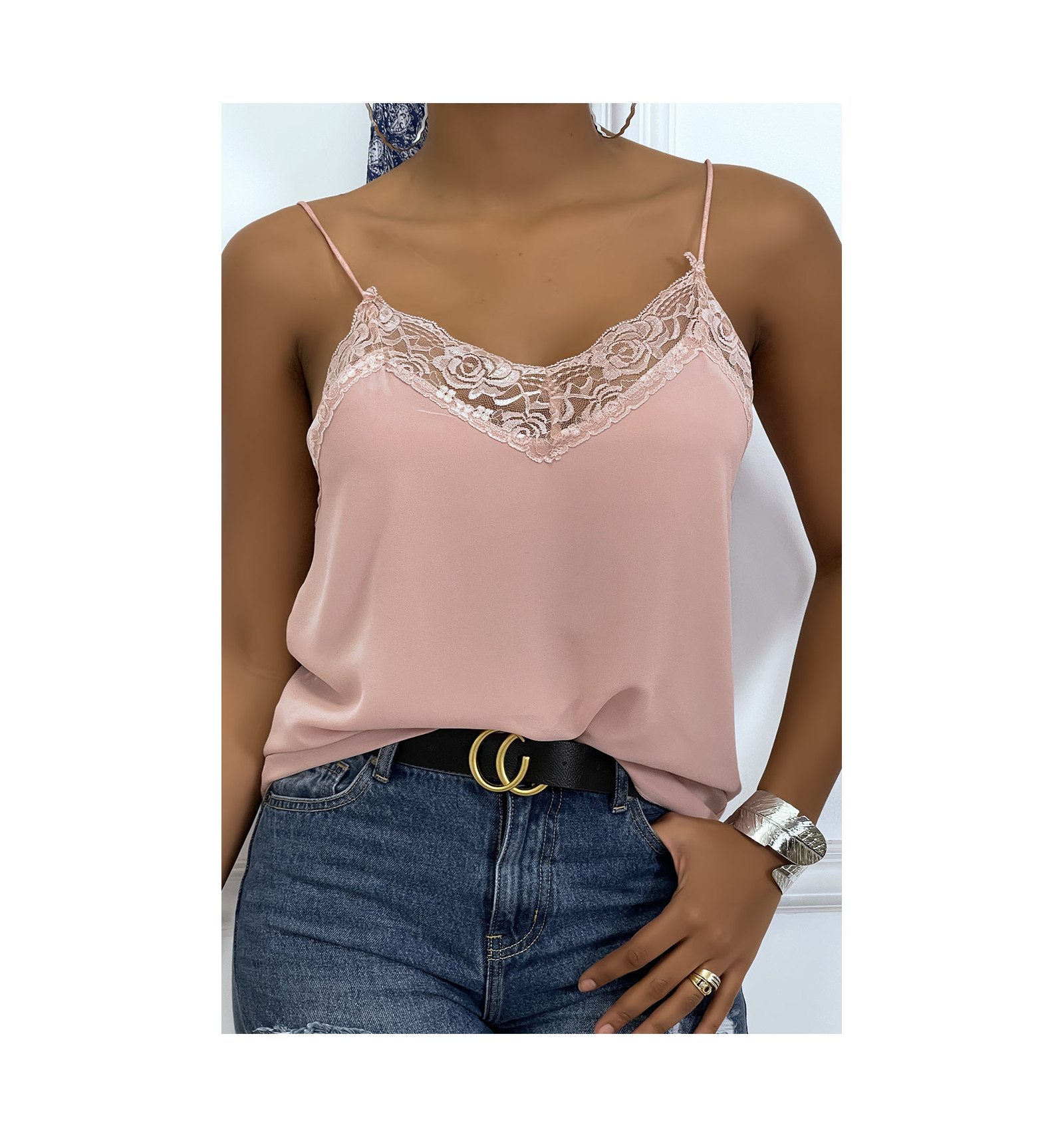 Fines Bretelles DÃ©bardeur Vetement Débardeur Avec Dentelle Femme