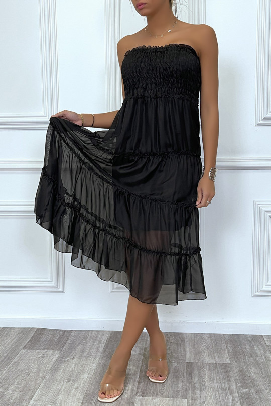 Jupe longue blanche avec voile transparent Jupe longue blanche avec voile transparent