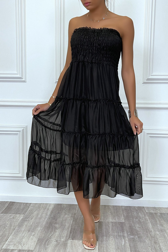 Jupe longue blanche avec voile transparent Jupe longue blanche avec voile transparent