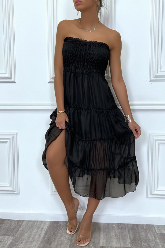 Jupe longue blanche avec voile transparent Jupe longue blanche avec voile transparent