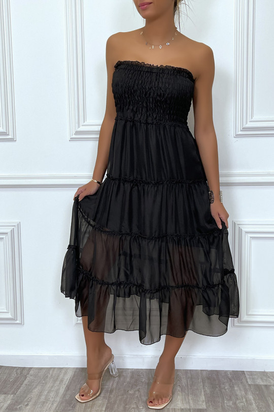 Jupe longue blanche avec voile transparent Jupe longue blanche avec voile transparent