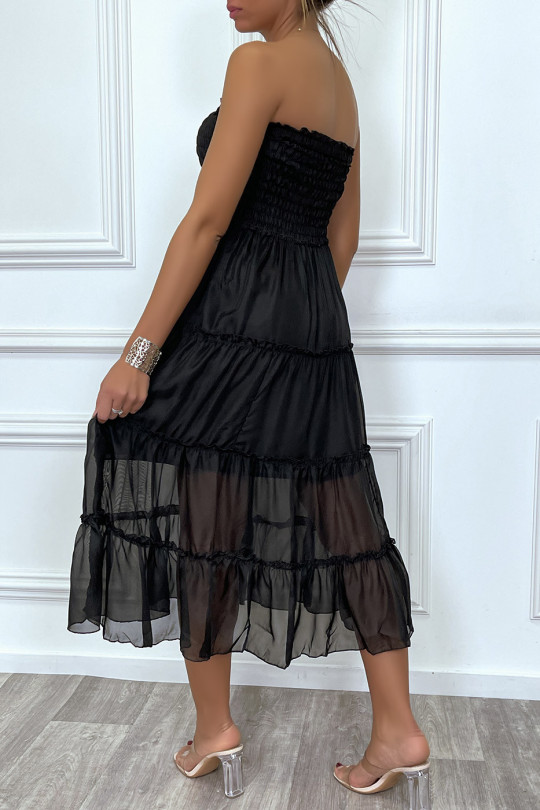 Jupe longue blanche avec voile transparent Jupe longue blanche avec voile transparent