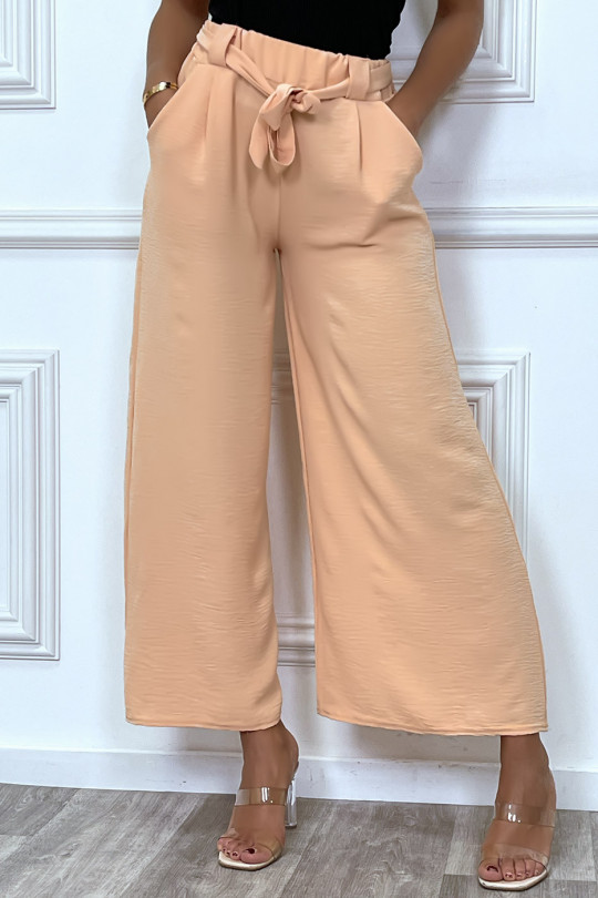 Very trendy pink belted palazzo pants
